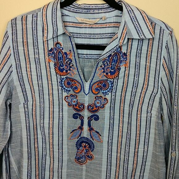 Soft Surroundings Aruba Blue Tunic size Medium - Picture 2 of 7